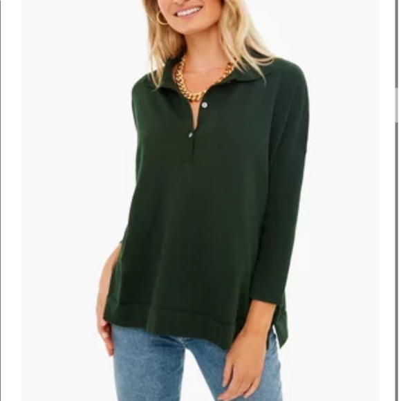 Tuckernuck Hunter Green Clayton Knit Polo M/L - Picture 1 of 4